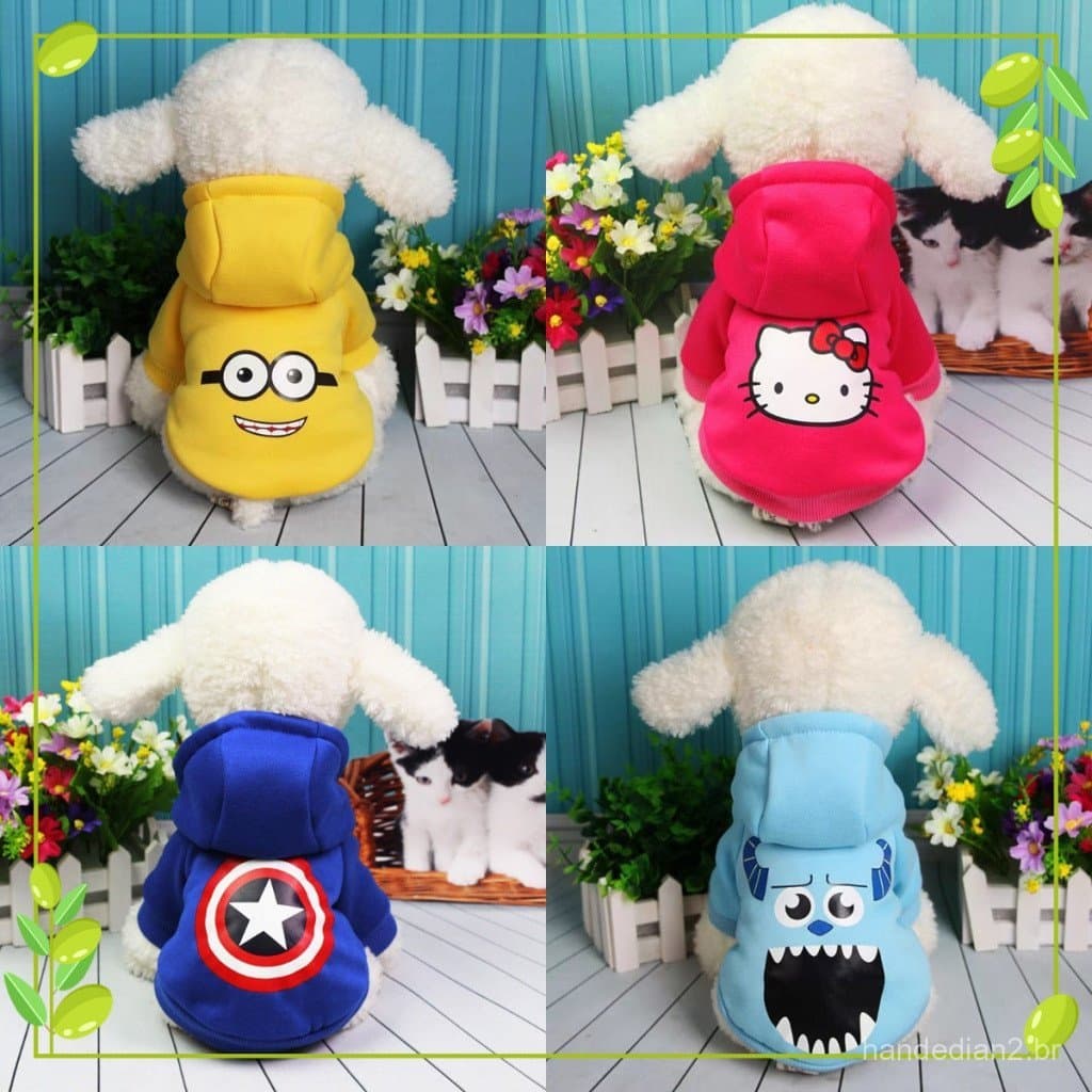 【Muhsinpet】Roupas Para Cães De Desenho Animado Camisola De Inverno Animais De Estimação