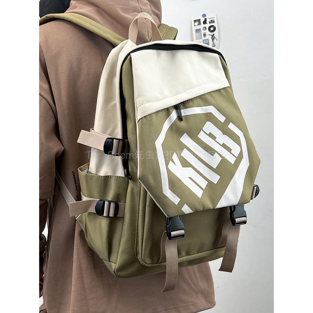 Estilo japonês estilo Hong Kong mochila multifuncional carta grande capacidade estudante mochila rua Wear lazer viagem m
