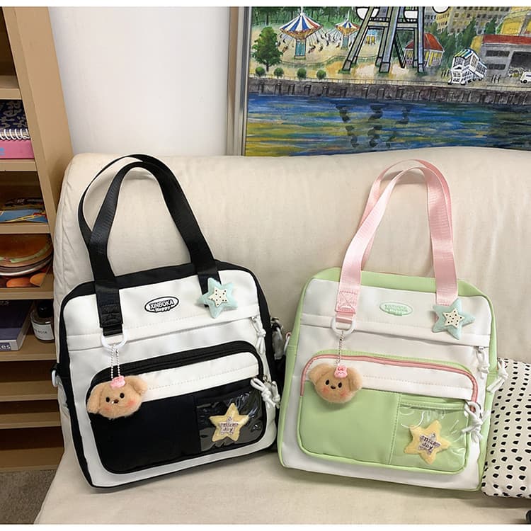 Mochila portátil de dupla utilização para crianças, mochila escolar Diagonal de um ombro para meninas, mochila pequena l
