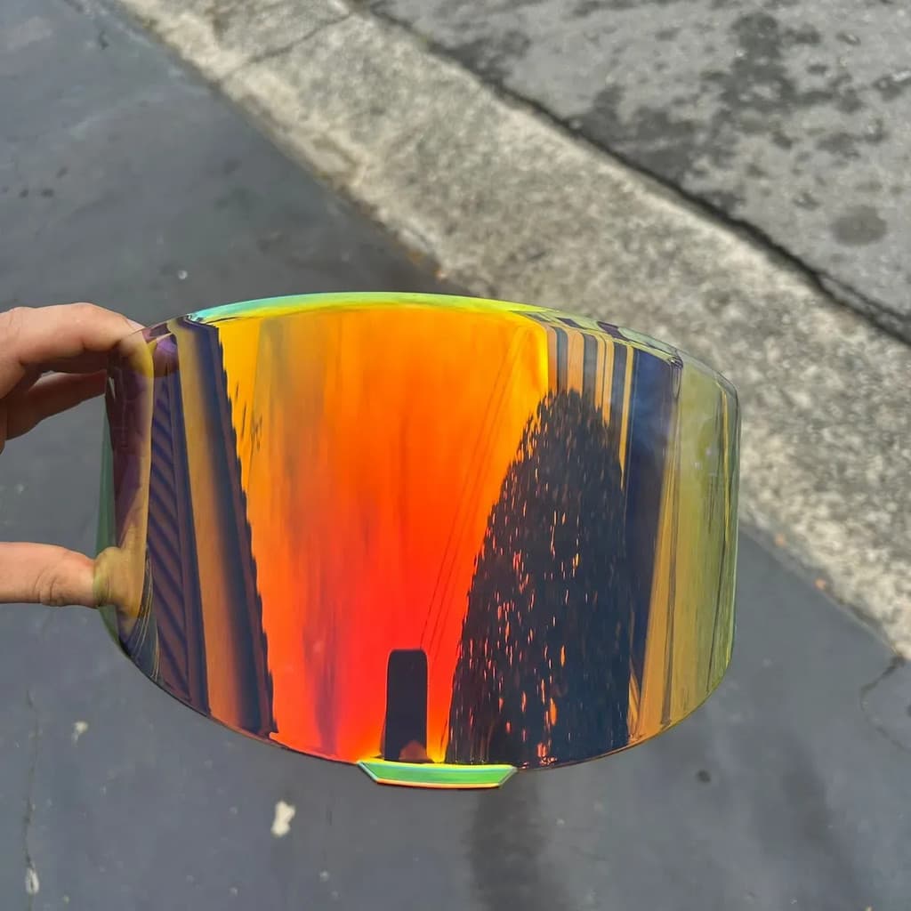 Viseira Kyt Tt Course Vermelha Revo Com Proteção Uv