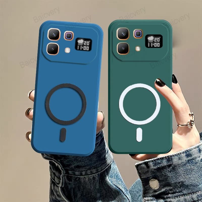 Capa Colorida De Silicone Para Infinix Note 60 5G X6879 NOTE60 Pro X6878 60 Ultra X6877 Com Adesivo Magnético Fosco Maci
