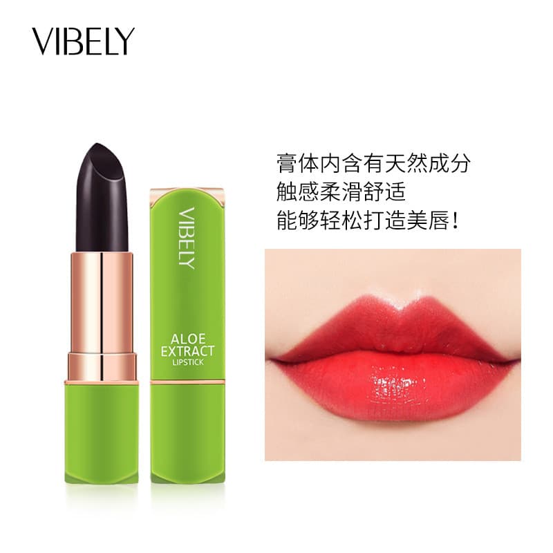 VIBELY Aloe Vera Hidratante Geléia Termocrômica Batom Feminino Hidratante Lip Gloss Cuidados com os Lábios Batom de Long