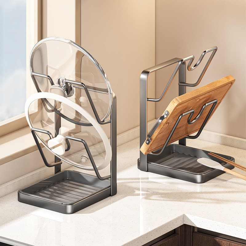 Rack de armazenamento para tampa de panela, bancada Vertical para tábua de corte de cozinha