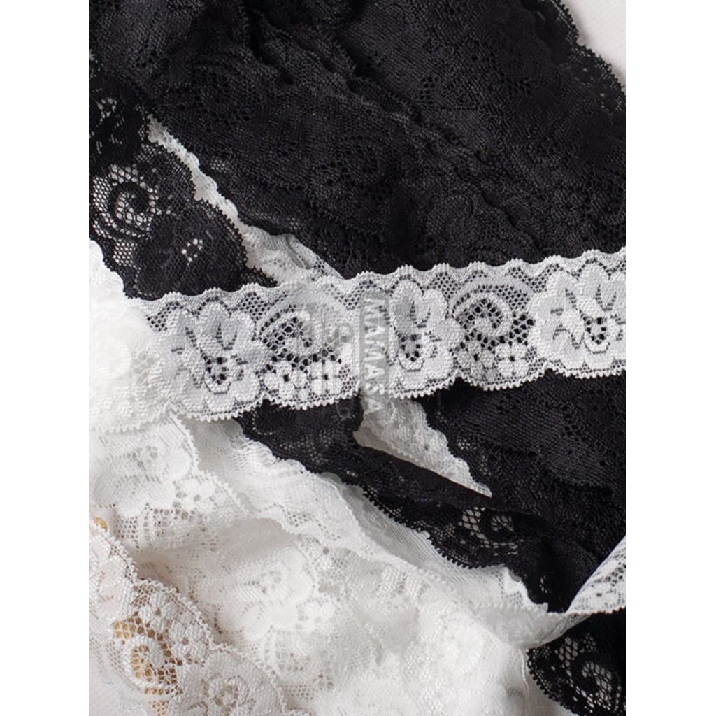Largura de alta qualidade 3cm preto branco renda elástica pequena renda DIY roupas artesanais acessórios para o cabelo M