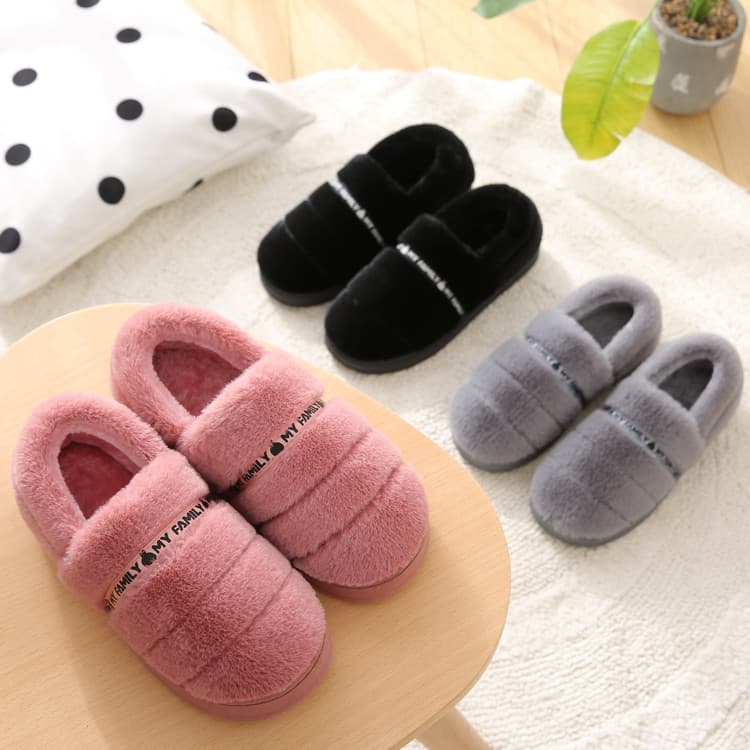 Inverno All-Inclusive calcanhar chinelos de algodão casa interior quente de sola grossa sapatos de confinamento de pelúc