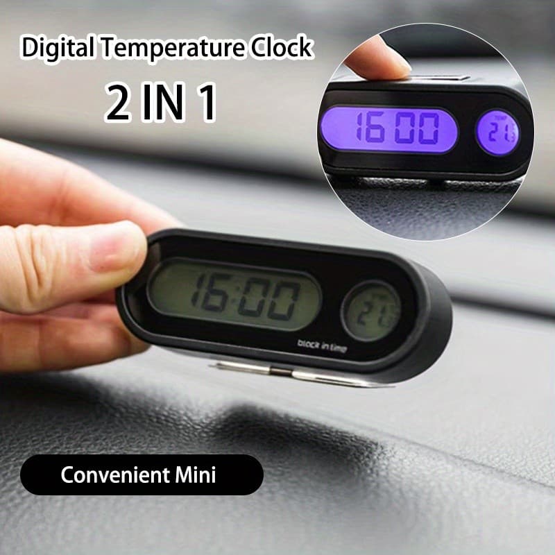 Relógio Digital De Temperatura Para Carro LED 2 Em 1 Conveniente Interior Do Mini Eletrônico