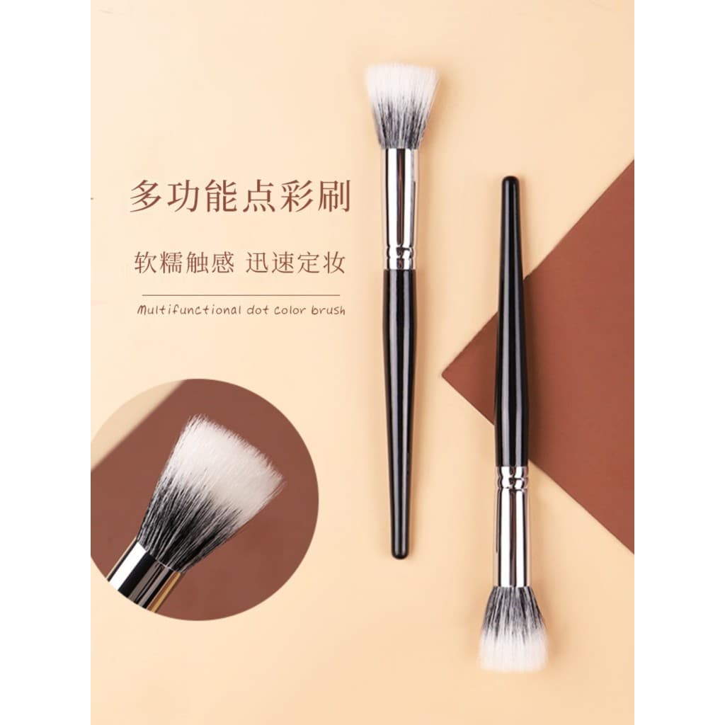 Dot Color escova blush dupla cabeça plana multifuncional fixação pó solto único lã pacote único multifuncional blush esc