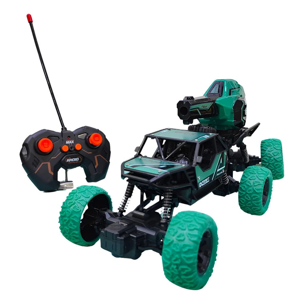 Carrinho com Controle Remoto e Canhão Off Road Pneus de Borracha