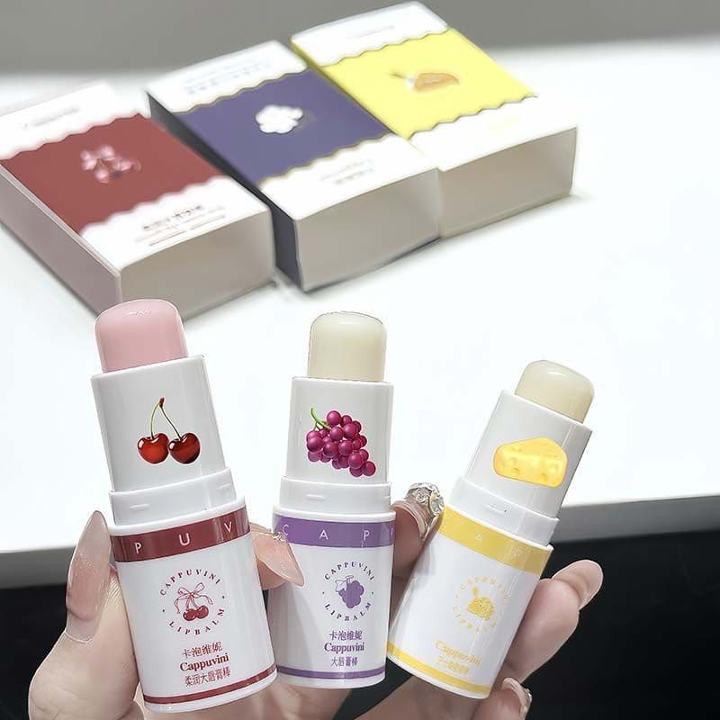 Bálsamo labial muito grande, bálsamo labial com cheiro de cereja, Base hidratante hidratante para festa de estudante, má