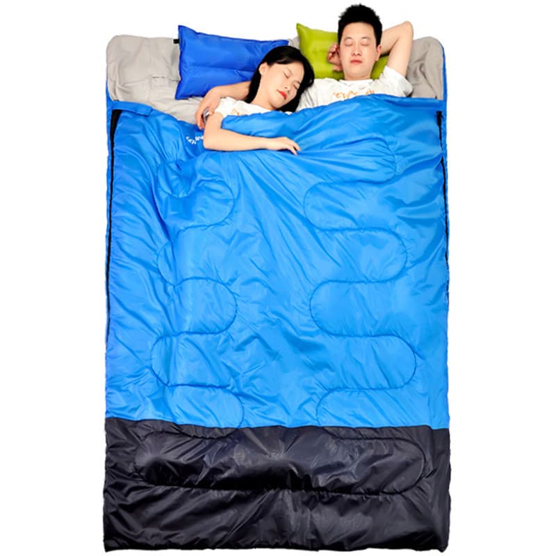 Saco de dormir ao ar livre acampamento Ultra-leve portátil quatro estações à prova de frio casal duplo inverno engrossad