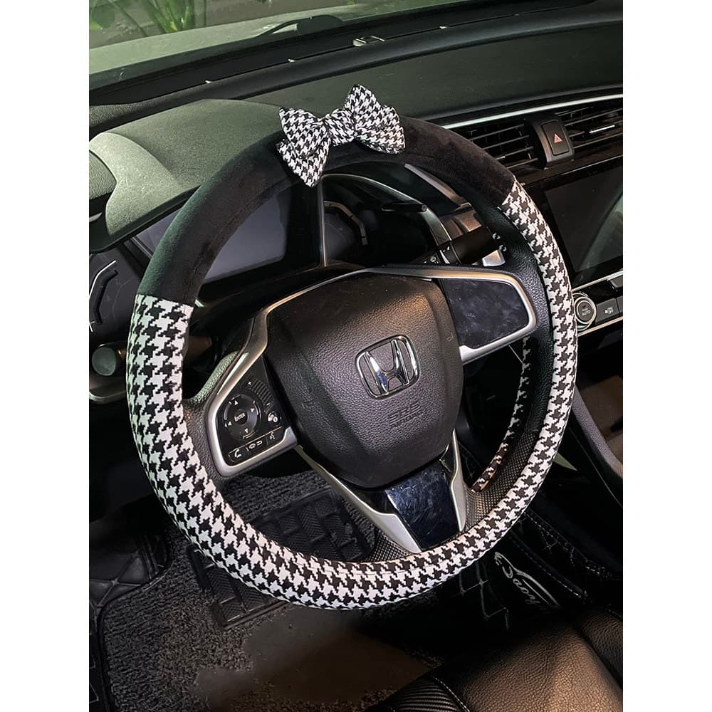 Nova capa de volante do carro feminino inverno pelúcia quente influenciador coreano moda bonito Anti-deslizamento guiado