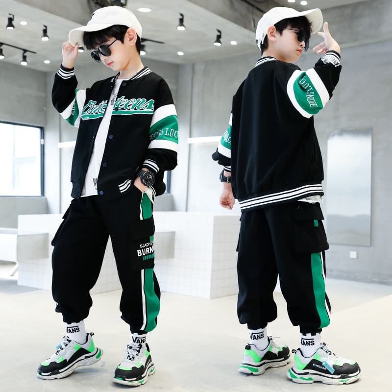 Meninos primavera terno primavera 2026 novo estilo bonito menino moda primavera outono frito rua roupas infantis de malh