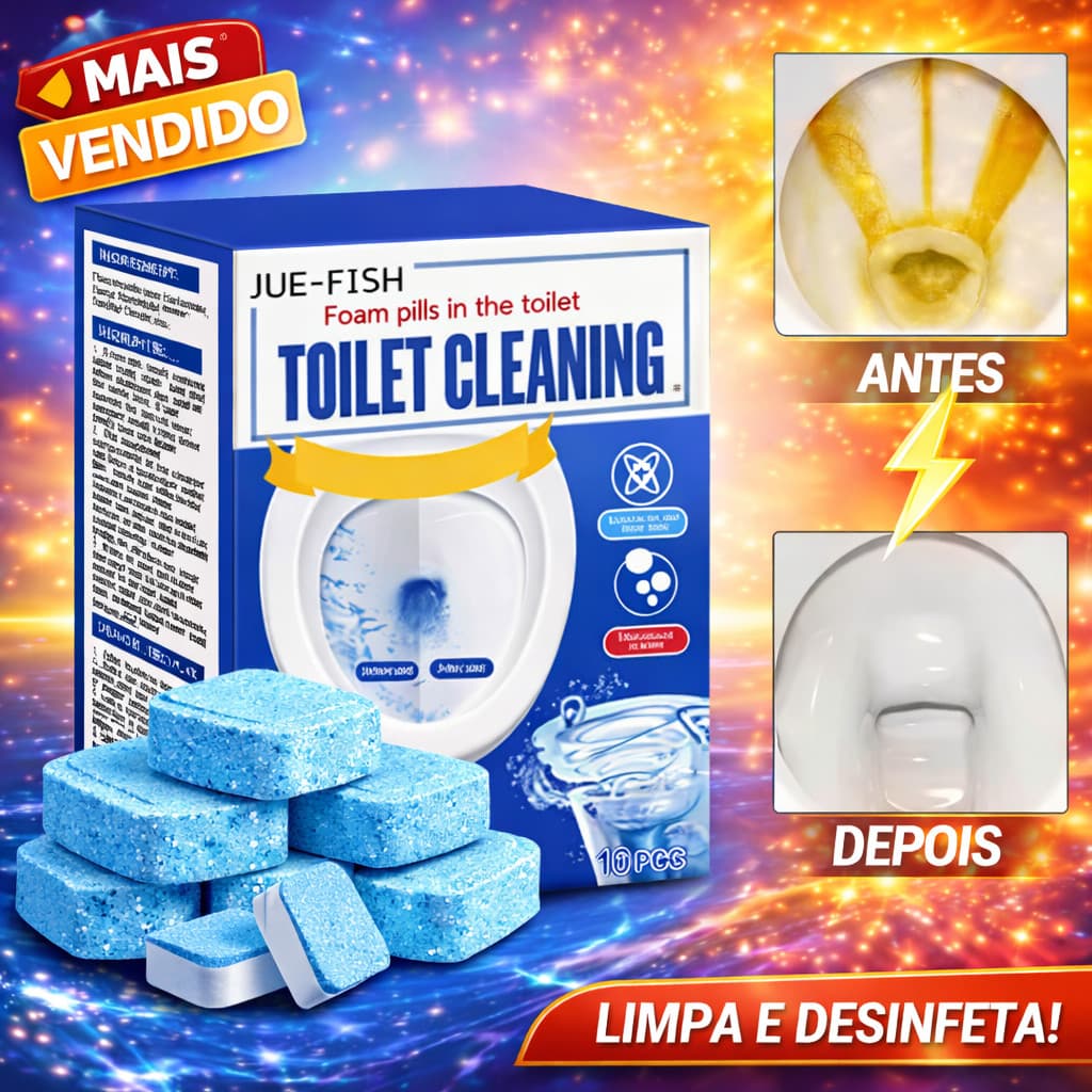 Kit 24 Pastilhas Efervescentes Limpeza De Privada E Vaso Sanitário Remove Manchas Amarelas E Crostas Potente