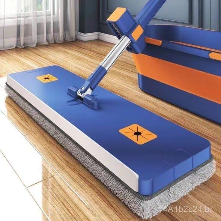 Mop plano sem esforço para uso doméstico, mop popular online, limpeza em uma única etapa, mop para quem prefere praticid