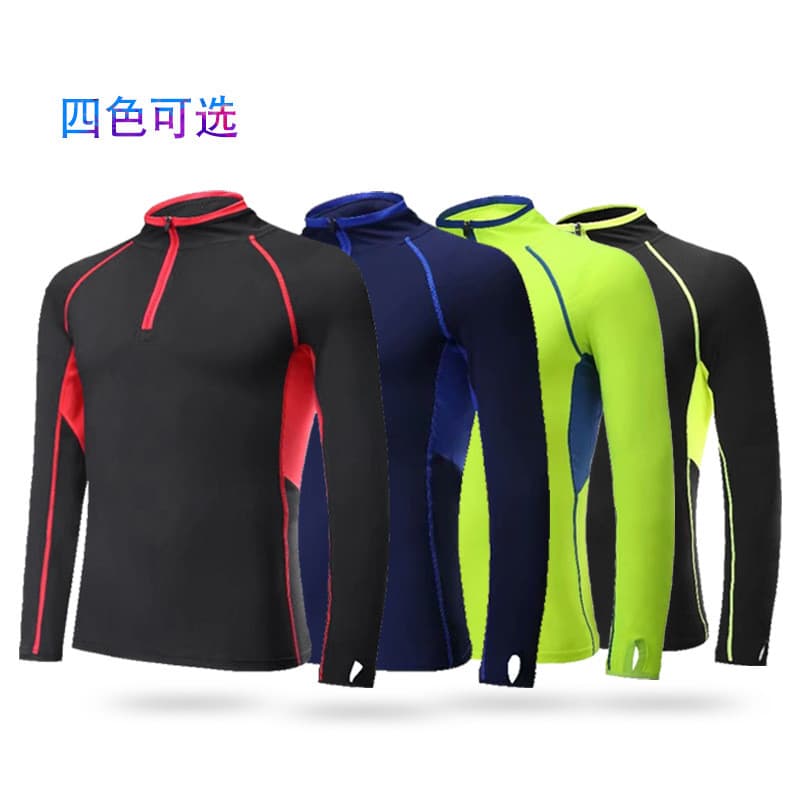 Meio zíper correndo roupas de Fitness de manga comprida dos homens roupas de ciclismo ao ar livre calças esportivas resp