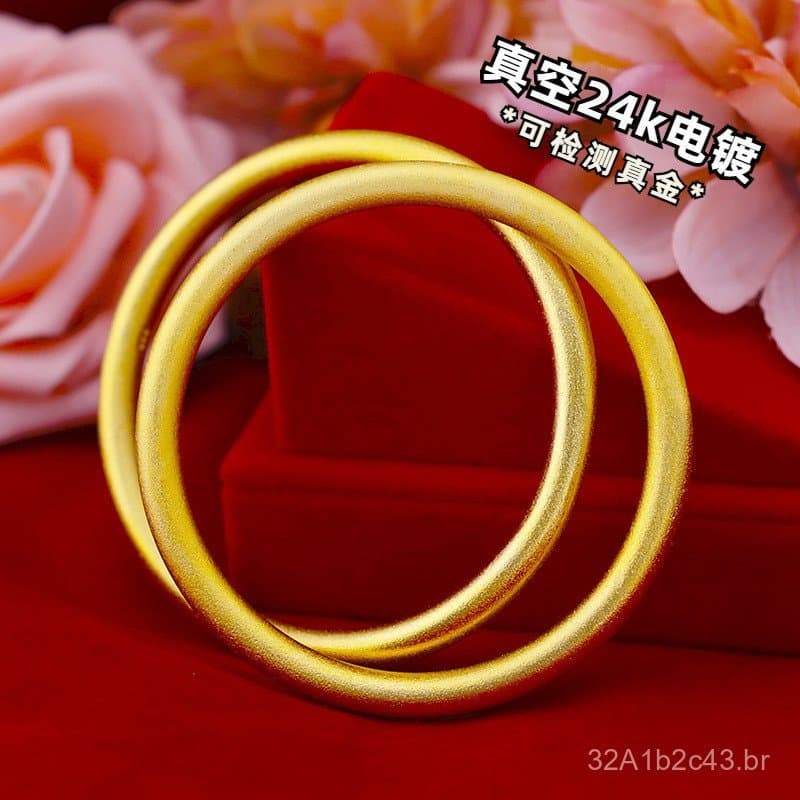 Pulseira e bracelete de estilo antigo 6N da joalheria, mesmo estilo encontrado no Xiaohongshu, joias femininas de ouro a