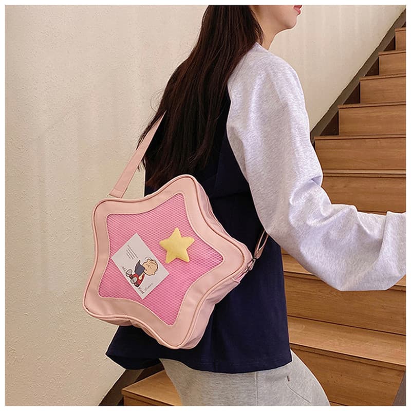2026 Nova Estrela De Cinco Pontas Doce Legal Bonito Picante Menina Mochila Estudante Commuter De Ombro Único