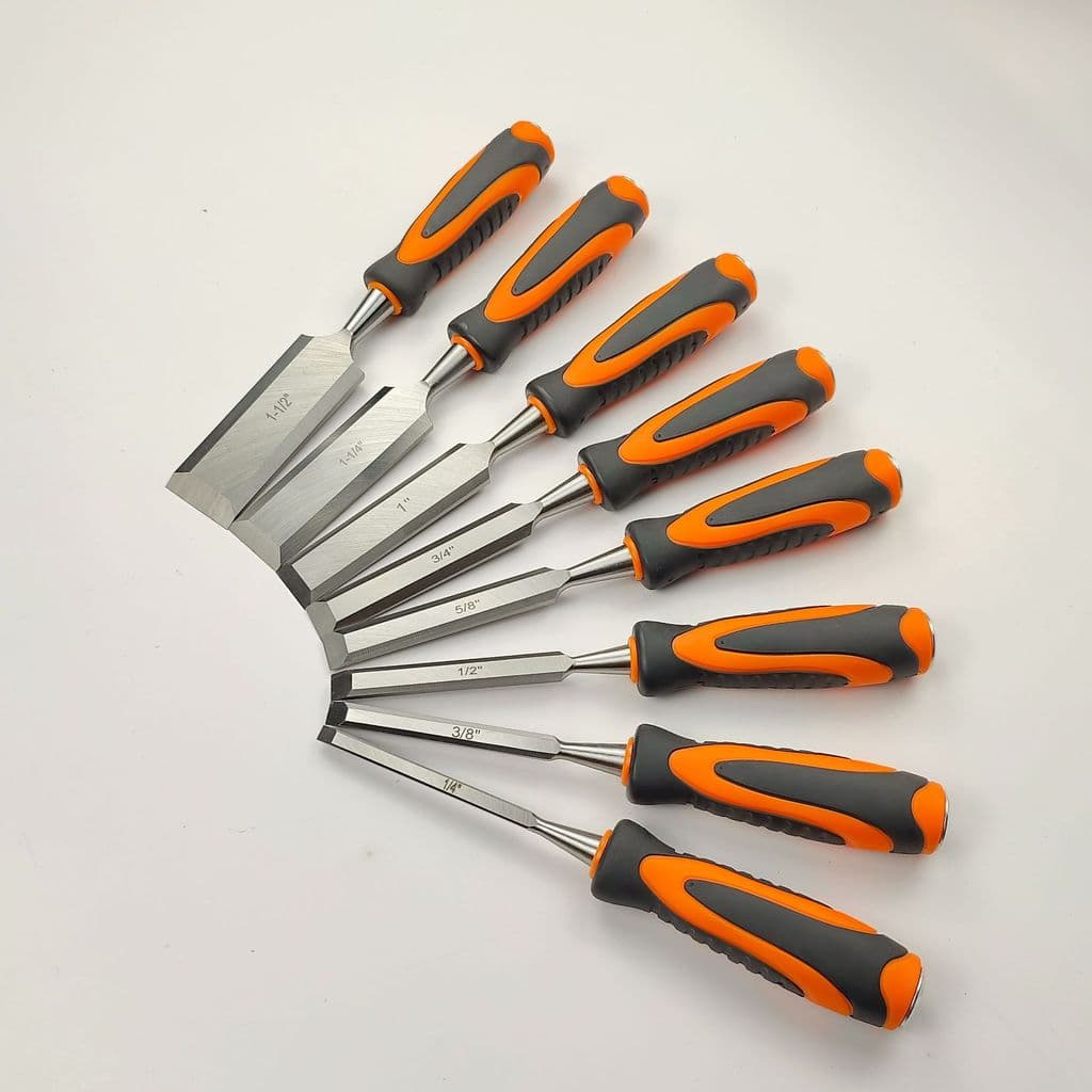 Jogo Cinzéis Profissionais Ferramenta Marcenaria 6-38mm Aço Cr-V Alta Resistência，Carpintaria e escultura