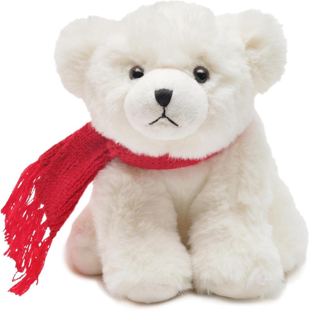Urso Polar de Pelúcia Bearington Frosty - Animal de Pelúcia de Natal de 7 Polegadas com Cachecol - Urso Polar de Pelúcia