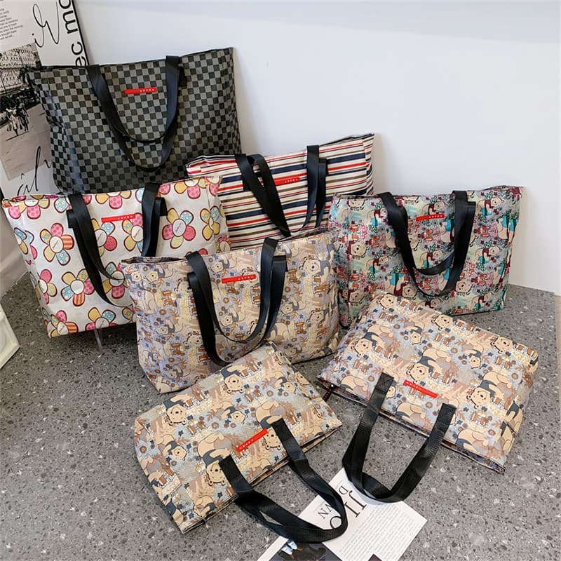 Bolsa de viagem feminina de grande capacidade, bolsa de viagem à prova d'água de curta distância, portátil, academia, um
