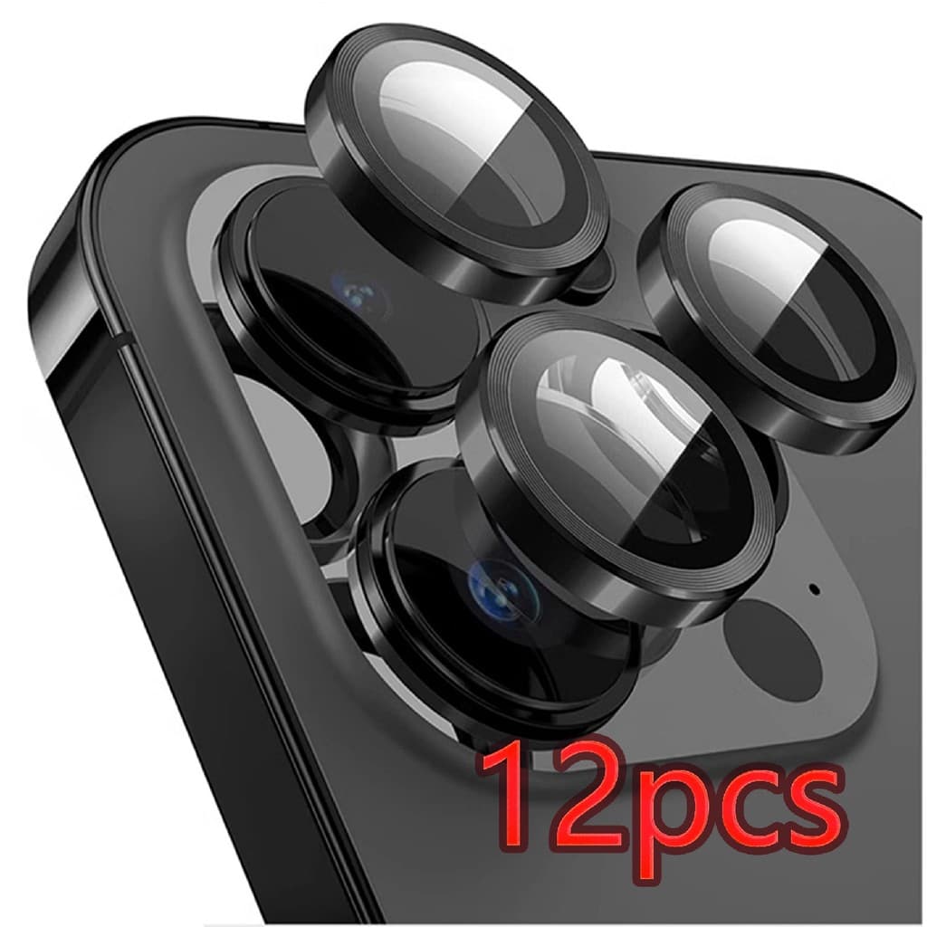 Kit 12 Película Lente Para Câmera Compatível Com iphone 12 13 14 15 16 17 Plus Pro Max Liso