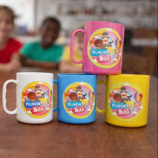 Lembrancinha aniversario mundo bita kit 10 canecas personalizadas festa infantil xicara