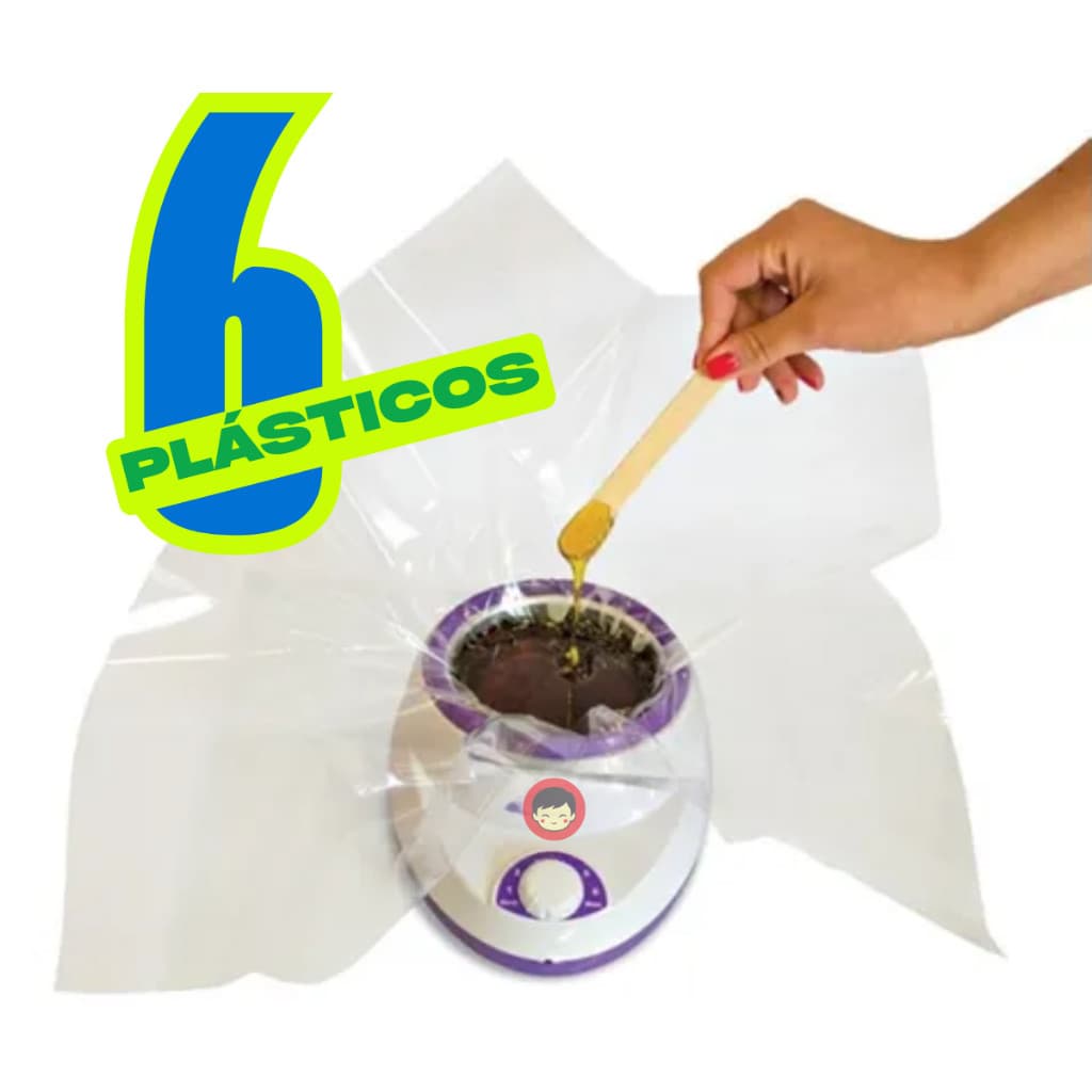 REFIL PLÁSTICO DESCARTÁVEL C/6 AQUECEDOR TERMOCERA PANELA DEPILAÇÃO CERA QUENTE  50x50CM