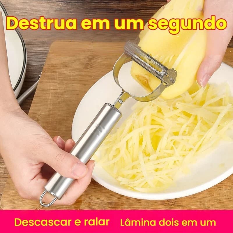 Descascador INOX Legumes Frutas Dupla Lâmina Móvel 2 Em 1/Descascador De Legumes Verduras Frutas promoção