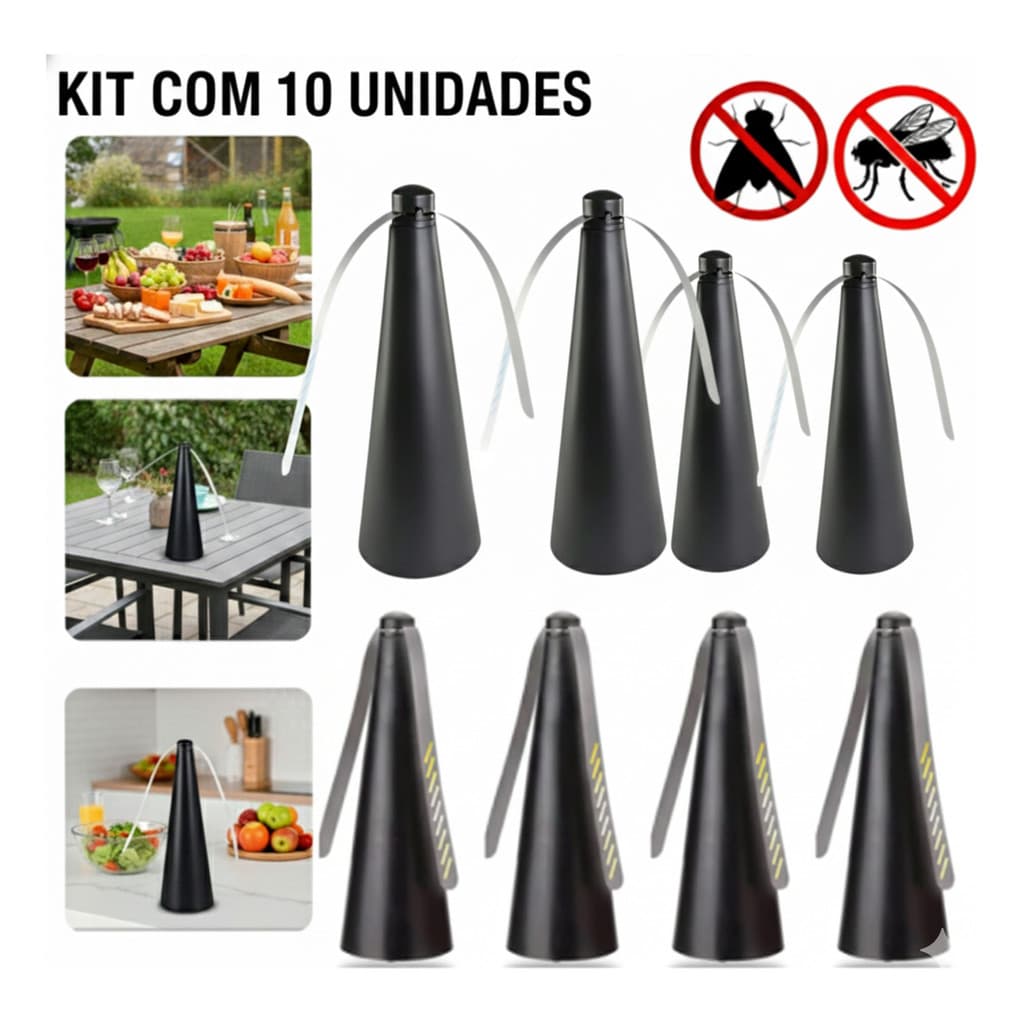 10 Ventilador portátil repelente espanta mosca mosquito de mesa sem químico silencioso e seguro Cinza