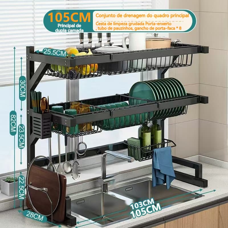 105cm Cozinha Suspensa Modula Autosustentavel Escorredor Louça  Escorredor De Louça Suspenso