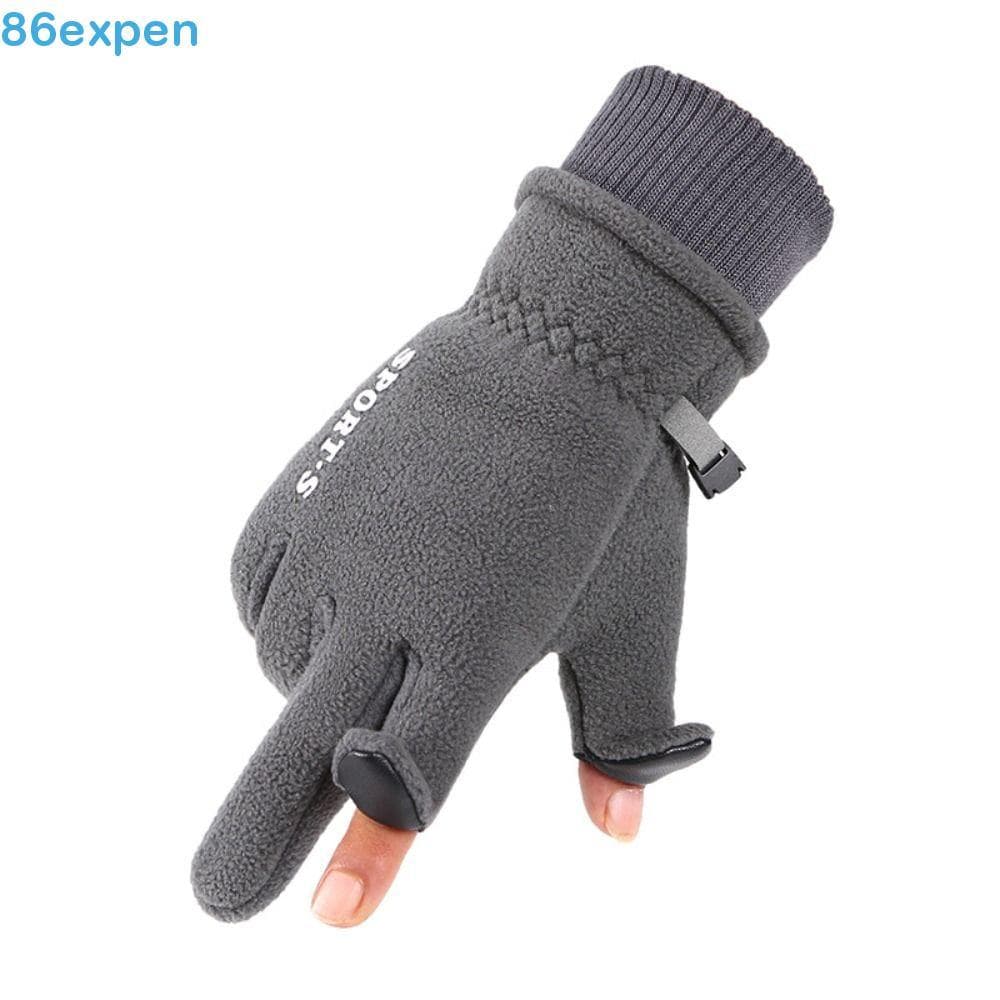 EXPEN1 Luvas De Lã , 2 Dedos Flip À Prova De Vento Quentes De Inverno , Manter Aquecido Estilo Coreano Dedo Inteiro