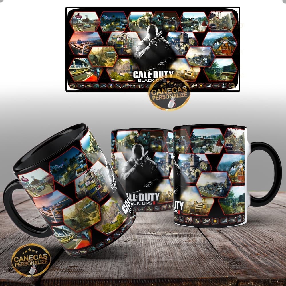 Caneca Call of Duty Black Ops 2 Gamer Personalizada Porcelana 325ml Presente