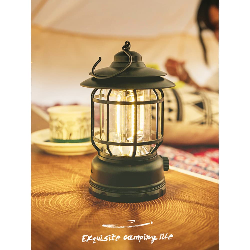 Jiangyu luz de acampamento ao ar livre atmosfera luz longa bateria vida tenda iluminação led acampamento pendurado Retro