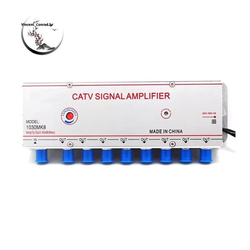 Amplificador De Sinal De TV A Cabo 220V 30DB 1030MK8 1 Entrada 8 Saída Digital Analógico Plugue EUR Ue