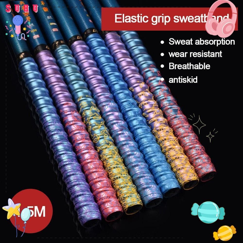 Fita De Aperto De Raquete SUHU , Faixa De Suor Colorida Gradiente Antiderrapante Para Vara De Pesca , Overgrip De Tênis