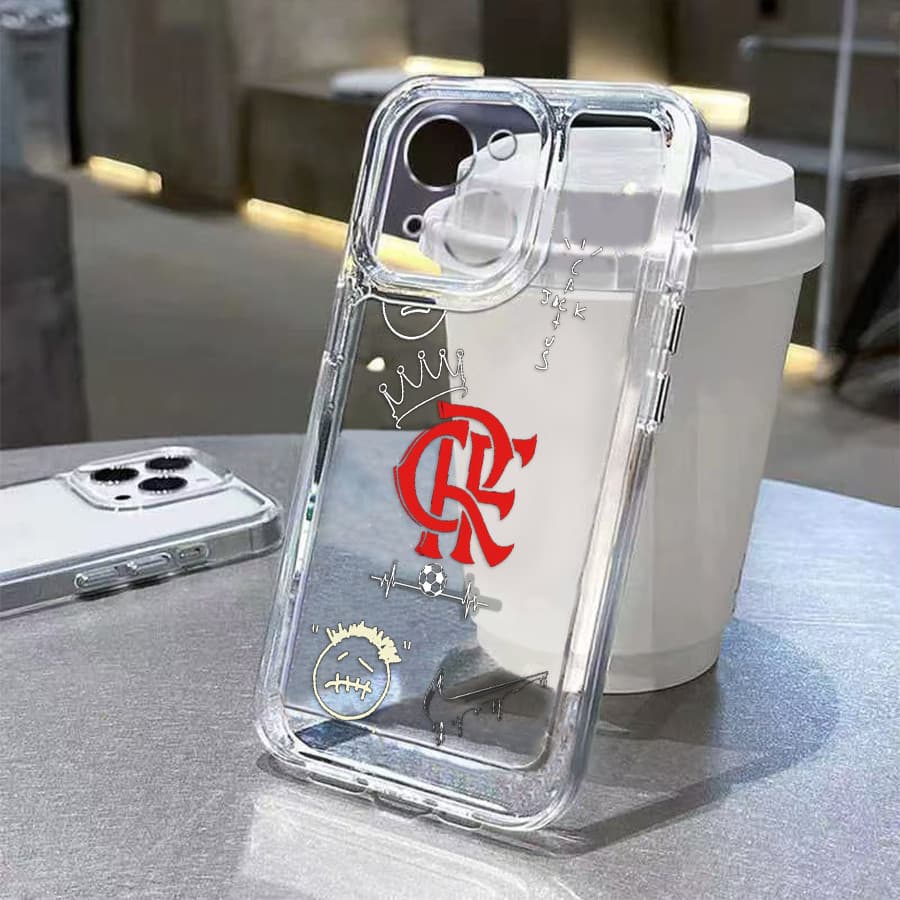 Logotipo Softcase Do iPhone Flamengo Para xr xs max 7 plus 11 12 13 14 15 16 17 pro