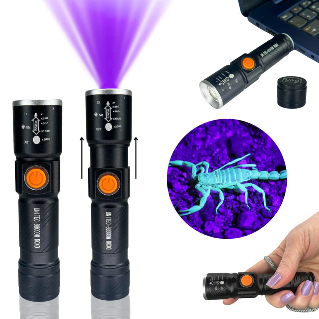 kit com 30 Lanterna De Led Potente Luz Negra Ultravioleta Uv Escorpião WL-7055