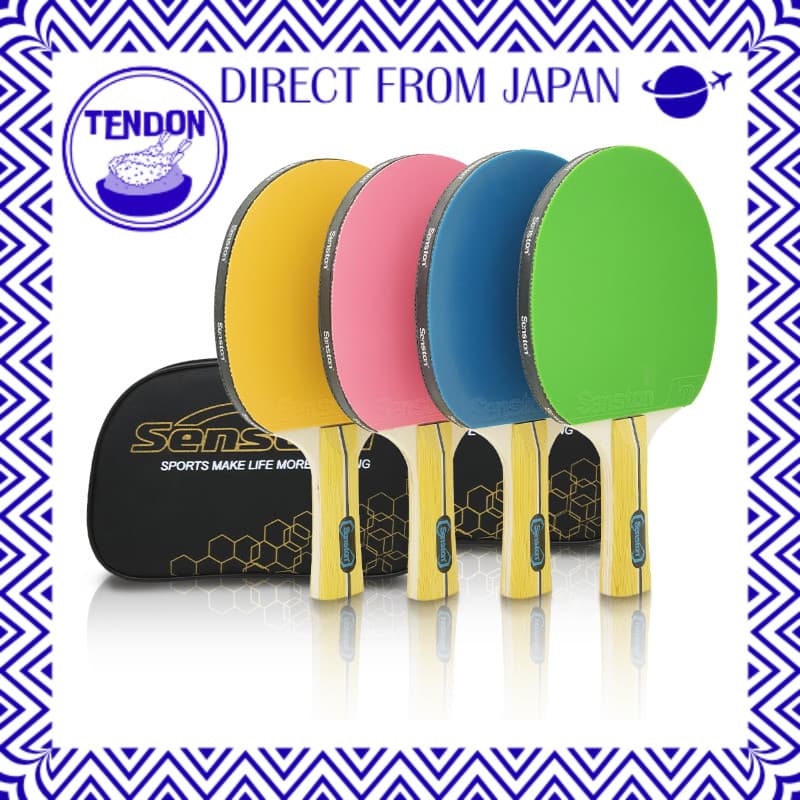 Senston Conjunto de Raquetes de Tênis de Mesa 4 Peças – Ideal para partidas de lazer e recreação doméstica | Conjunto
