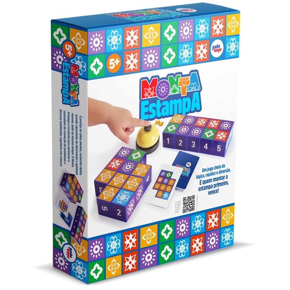 Jogo Monta Estampa Brinquedo Lógica Blocos