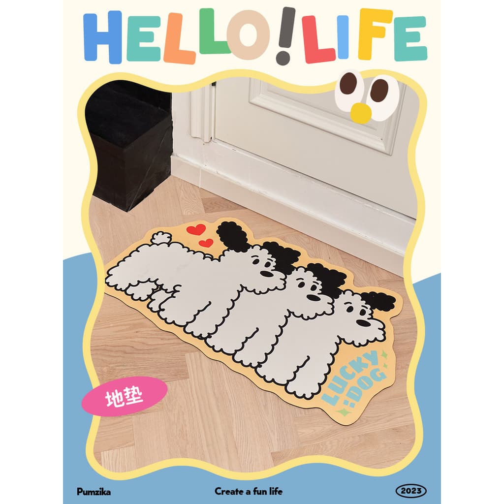 Pumzika Original flor filhote de cachorro bonito tapete de chão em forma especial dos desenhos animados absorvente impre