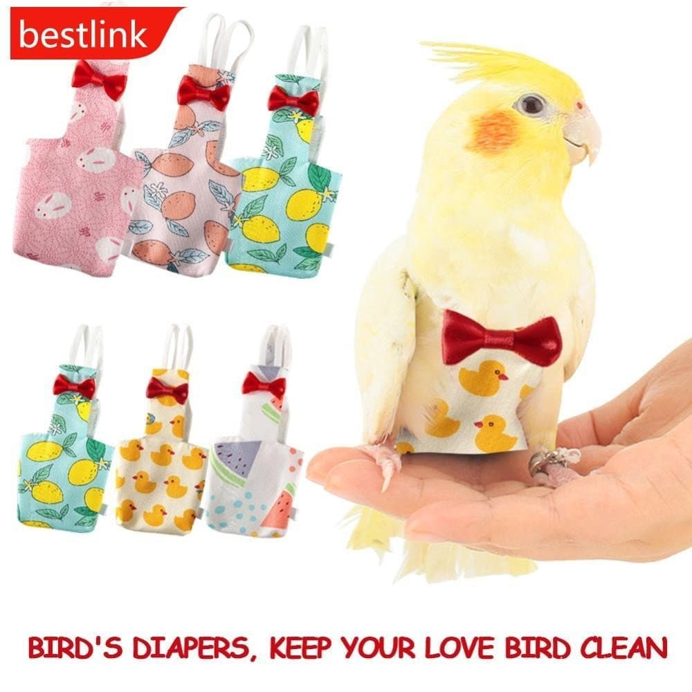 BESTLINK Terno De Vôo De Pássaros Fofos Com Gravata Borboleta Papagaios Fraldas De Papagaio De Estimação Roupas Para Per