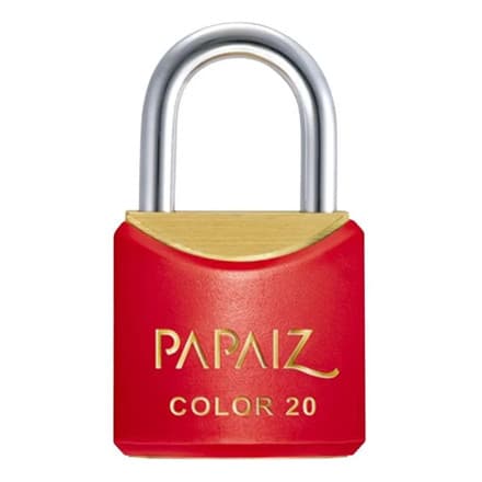 Cadeado 20mm Haste Curta Latão Maciço Vermelho Com Chave PAPAIZ
