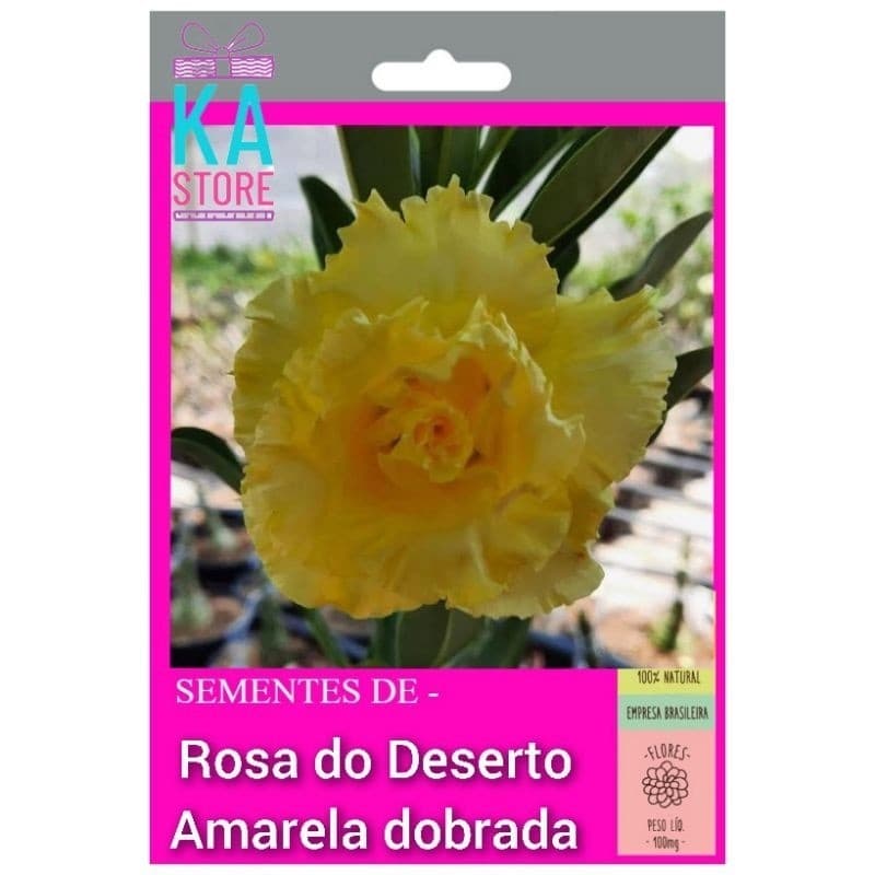 Rosa do Deserto Amarela dobrada (5 sementes)