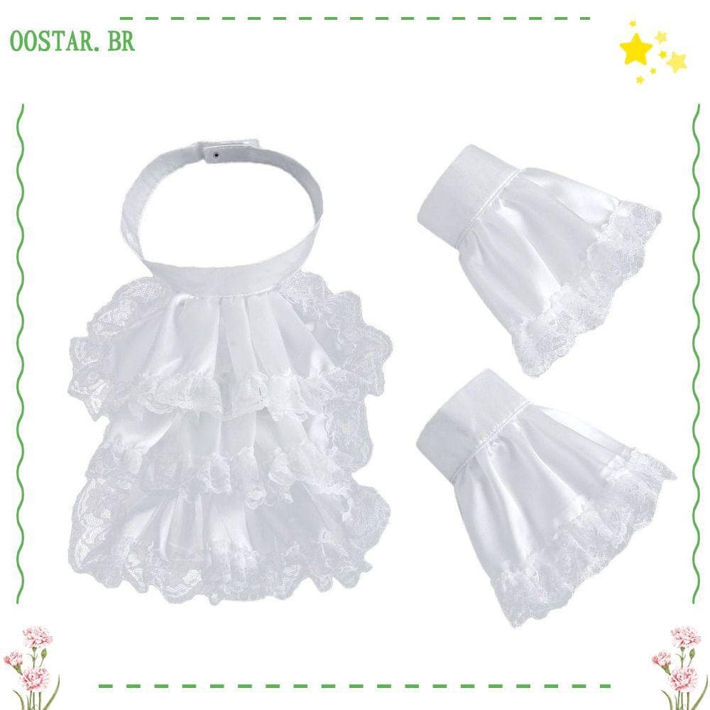Jabot De Renda Vitoriana OOSTAR , Fantasia Vintage Preta E Branca Destacável De Gola Estilo Vitoriano