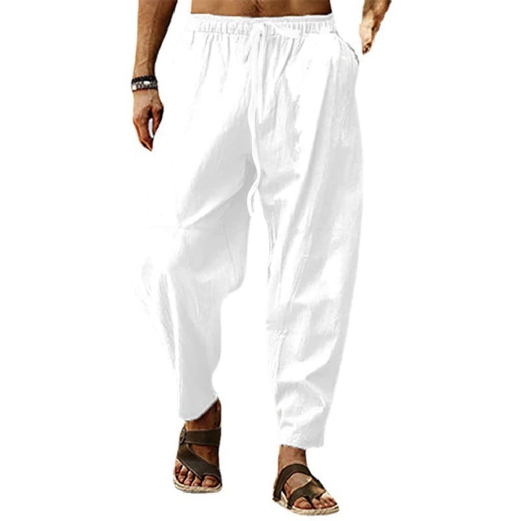 2023 Verão Masculino Respirável Solto casual Calças De Cor Sólida Calça Masculina