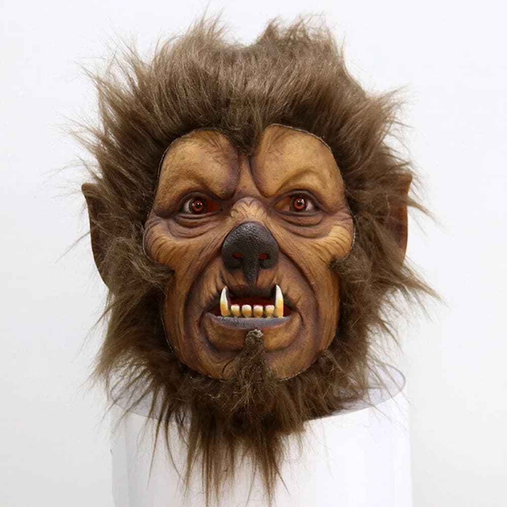 Máscara Demônio Lua Noite Lobo Cosplay Traje De Halloween Horror Assustador Besta Lobisomem