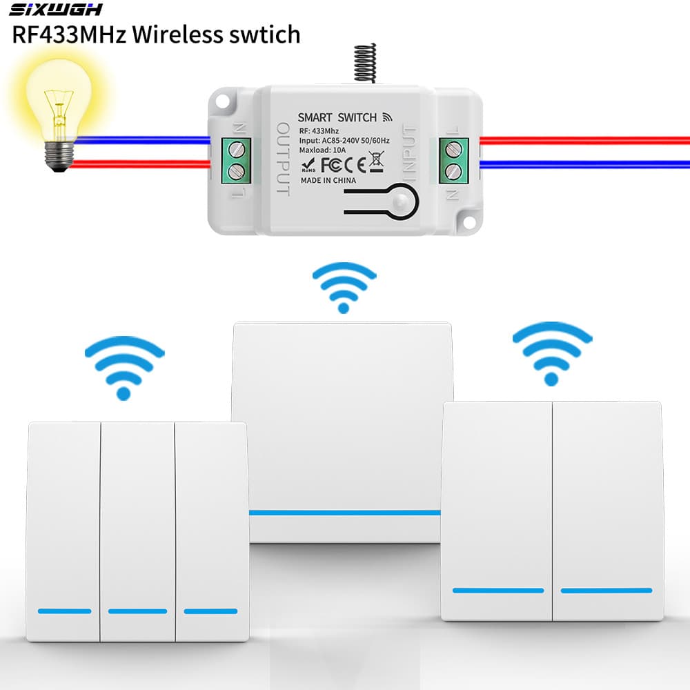 Interruptor Sem Fio RF 433mhz Inteligente De Parede Controle Remoto
