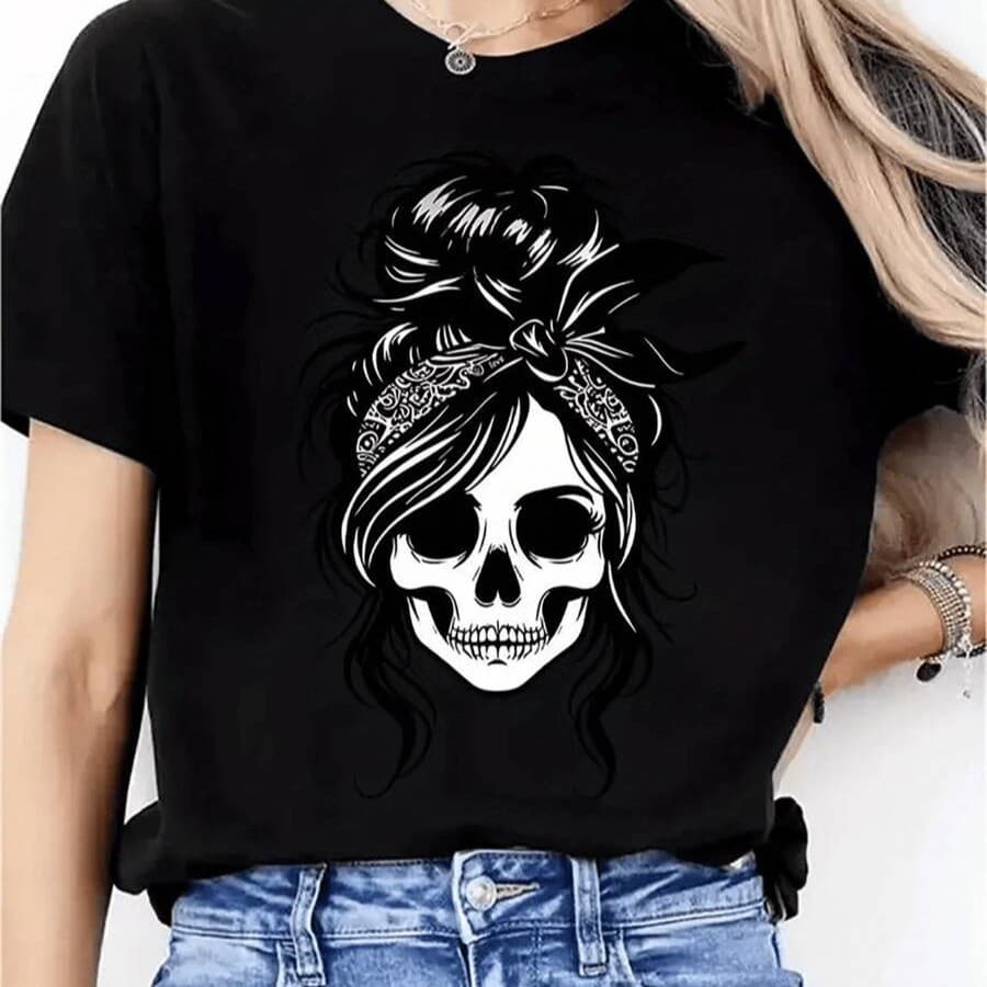 Camiseta Caveira Mulher Feminino 100% Algodão  Lançamento Envio Imediato