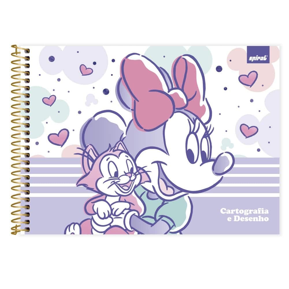 Caderno de cartografia e desenho C.D. 48fls Minnie Style 264