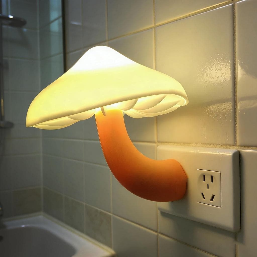 Ins Luz Noturna De Cogumelo , Lâmpada De Cabeceira De Quarto Fofa E Compacta LED De Início Noturno Com Proteção Para Os